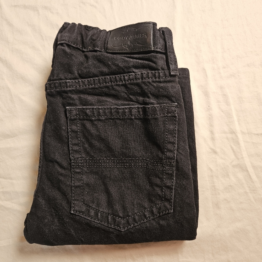 Cody James Boys' 16 Reg‎ Black Denim Jeans Adjustable Waist Western